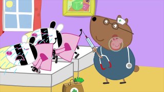 Peppa Pig Younger Brother Candy Cat fall down and in injecting Doctor Funny Story By Pig TV