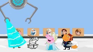 Frozen ROBOT - Disney Princess into Peppa Pig en español BOX Nursery Rhymes for Kids
