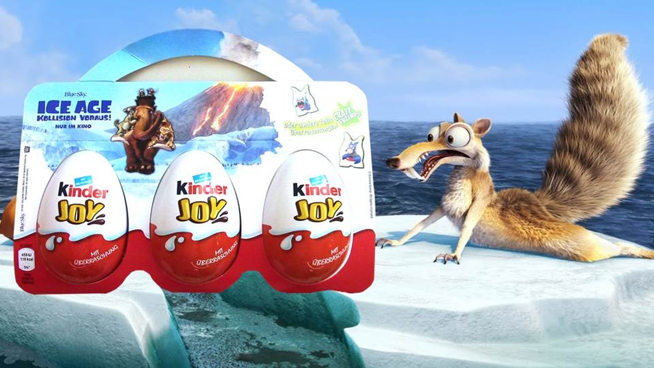 ICE AGE three Kinder surprise joy eggs opening アイスエイジのキンダージョイエッグを開けるよ