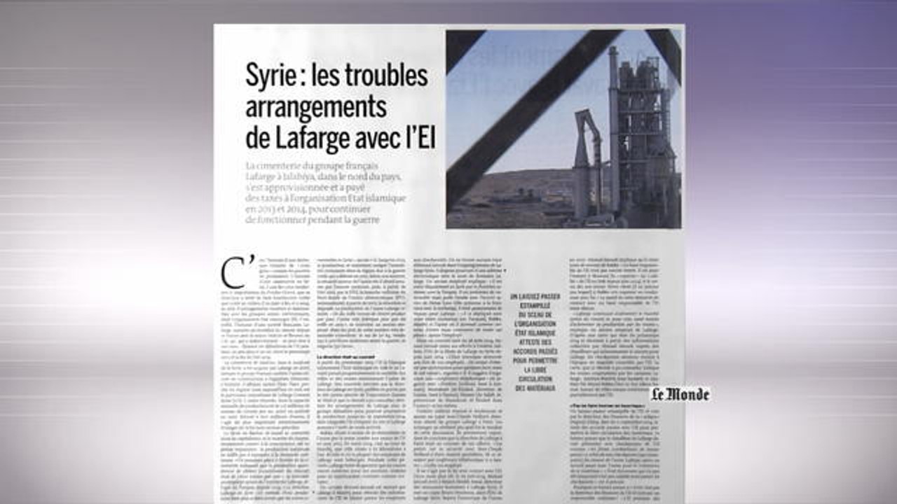 Le cimentier Lafarge serait "complice d'arrangements" avec le groupe État Islamique en Syrie - Le 21/06/2016 à 16h58