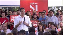 Sánchez  acusa a Iglesias de engañar a la gente con el referéndum catalán
