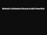 Read Methods in Behavioral Research with PowerWeb Ebook Free