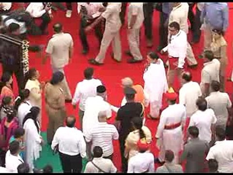 Ahmedabad GMDC Ground Governor Kohli Gujarat CM take part in Yoga Day