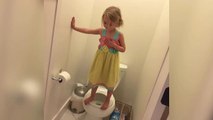 Little Girl Practicing for Gun Lockdown Drill on Toilet Wakes up America