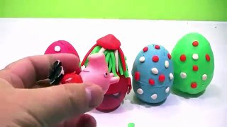 EGGS Smurfs PEPPA PIG Español!!~ Play doh kinder Surprise EggS video toys