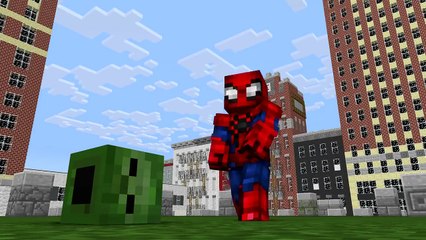 Minecraft Animation One day as Spiderman !