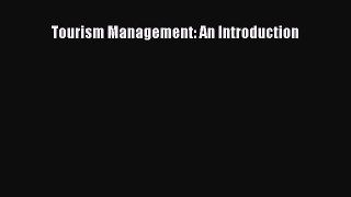 Read Tourism Management: An Introduction Ebook Free