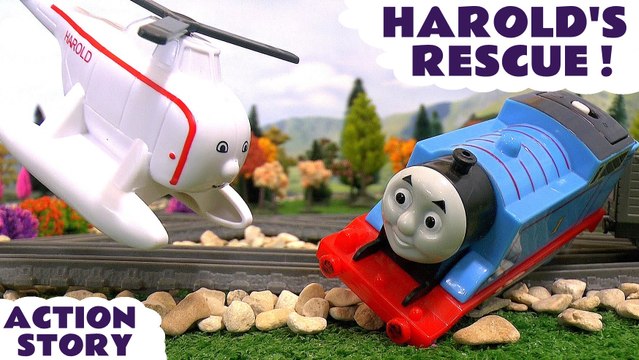 HAROLD'S RESCUE - Join Harold the Helicopter from Thomas and Friends as he helps the Minions and Thor from the Avengers fix some faulty points, Featuring Salty, Percy and many more family fun toys