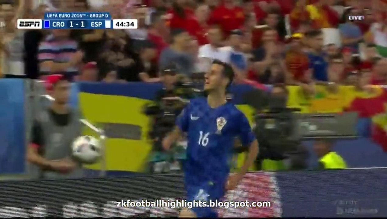Nikola Kalinic Goal HD - Croatia 1-1 Spain - 21-06-2016