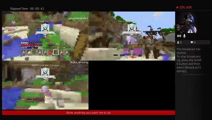 Playing minecraft hunger games with friends  LIVE (9)