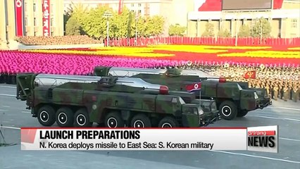 N. Korea shows signs of missile launch to East Sea