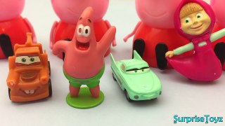 Peppa Pig Eggs Surprise Mater Disney Cars SpongeBob Masha and the Bear New Opening Toys