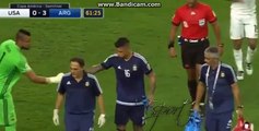 Rojo Down Injured HD -  USA 0-3 Argentina   Copa America Centenario   21.06.2016 HD