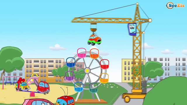 Arabalar çizgi filmleri 60 DAKIKA. Akıllı Arabalar - Vinç, Çöp Kamyonu, Monster Truck ve Kamyon