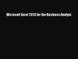 [PDF] Microsoft Excel 2013 for the Business Analyst Free Books