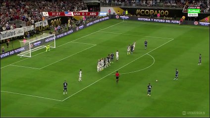 Lionel Messi Perfect Free Kick Goal vs USA (0-2) HD