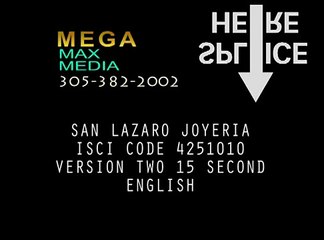 SAN LAZARO Version two 15 second  ENGLISH