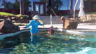 Ann and 3yo Sam in the 67 degree pool. Oct 25, 2015