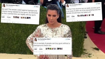 Скачать видео: Kim Kardashian ärgert sich darüber, dass der Senat die Waffengesetzte nicht verschärft