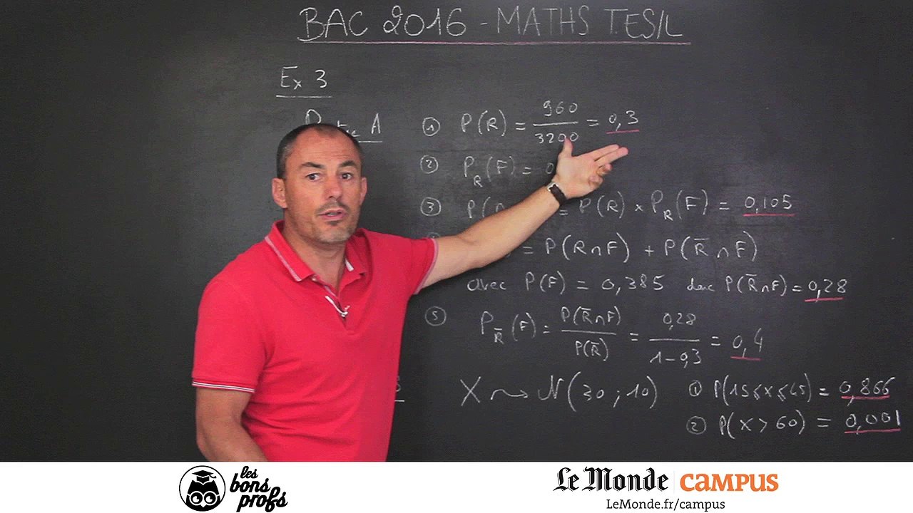 Maths ES/L - Corrigé exercice 3 - Bac 2016