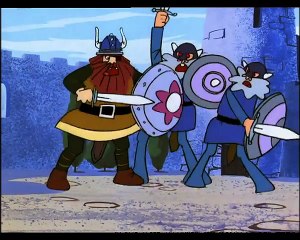 Vic le Viking (1974)  épisode 11 . Les Geants aux yeux rouges .