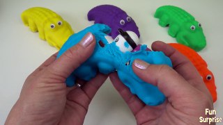 Play & Learn Colours with Playdough Crocodile Peppa Pig Surprise Toys Play Doh Fun For Kids