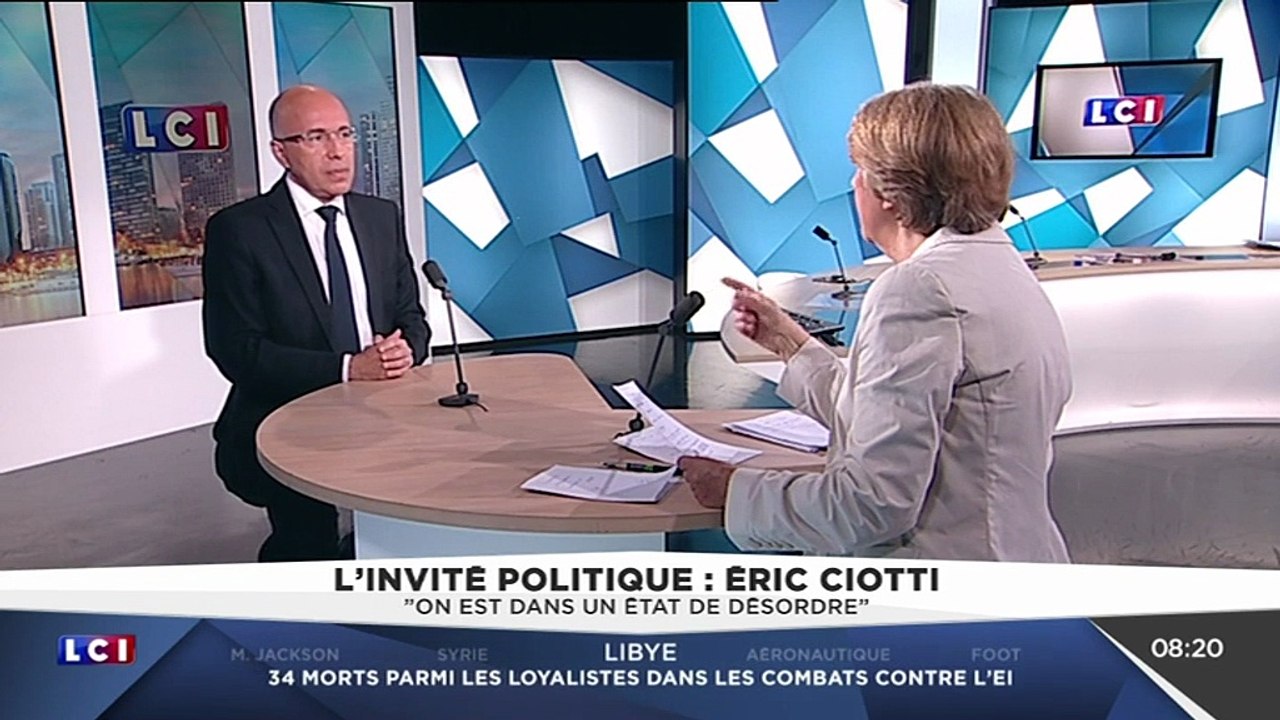 Eric Ciotti était l'invité d'Arlette Chabot sur LCI