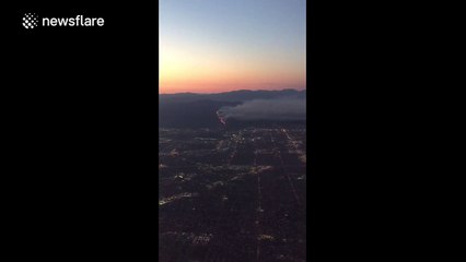 LA wildfires filmed from a plane
