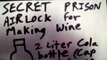 secret 2 liter plastic bottle cap fermentation AIRLOCK for making alcohol beer wine or prison hooch