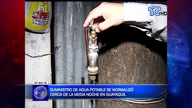 Suministro de agua se normalizó cerca de la media noche en Guayaquil