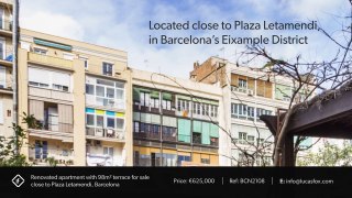 Renovated apartment with 98m² terrace for sale close to Plaza Letamendi, Barcelona / Ref: BCN2108