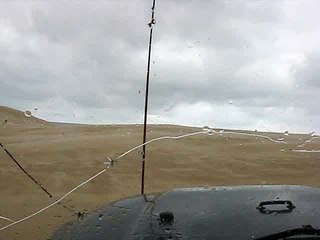 Silver Lake dunes 10.31.09 10:15 am truck on top of test hill stuck