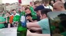 Les supporters irlandais détériorent une voiture puis essayent de la réparer