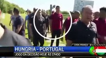 Cristiano Ronaldo throws a Portuguese reporter’s microphone in a lake