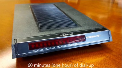 60 minutes of dial-up modem sounds, noise, 56k, old internet connection