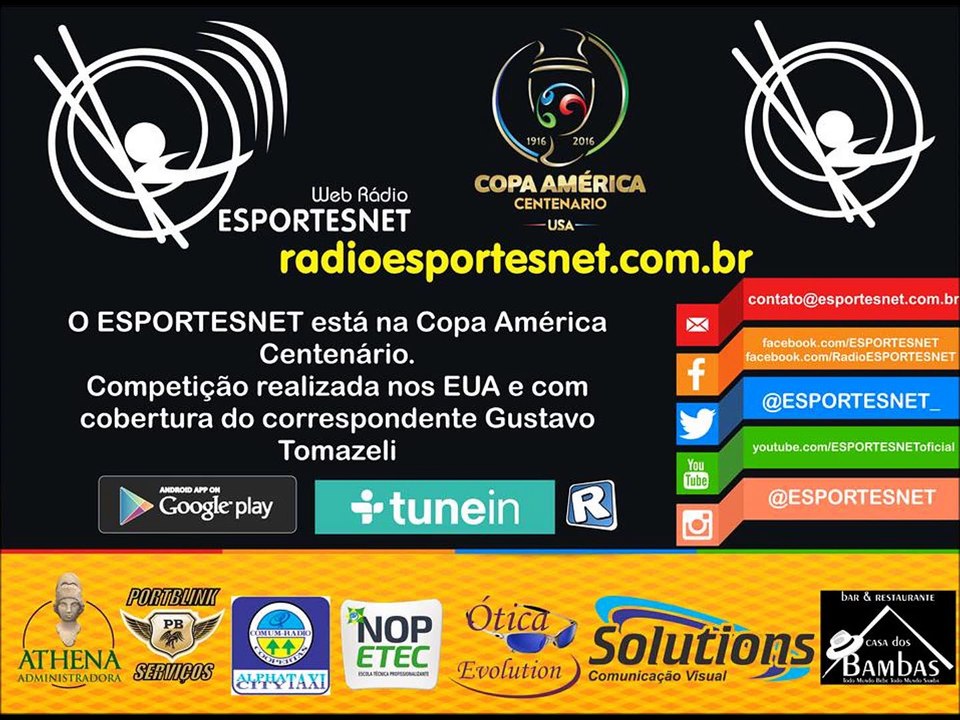 ESPORTESNET - Boletim - Diários da Copa América Centenário, Dia 20!