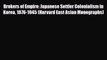 Download Books Brokers of Empire: Japanese Settler Colonialism in Korea 1876-1945 (Harvard