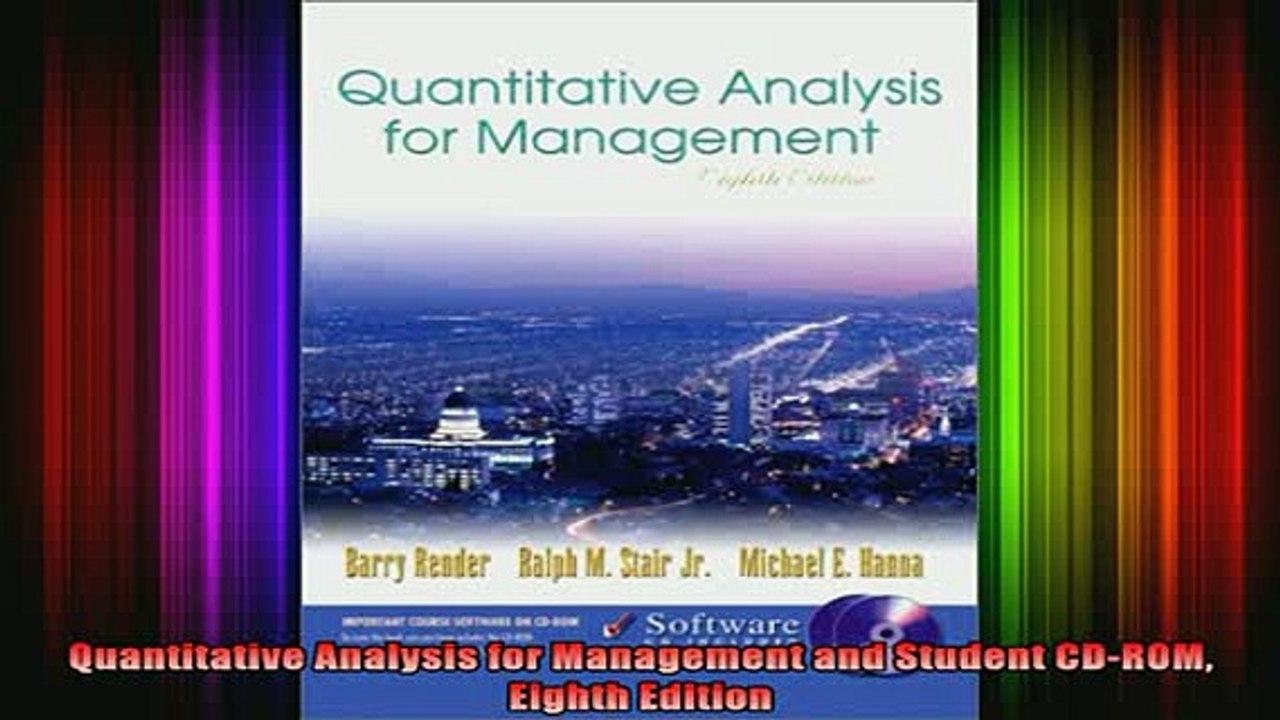 READ FREE FULL EBOOK DOWNLOAD  Quantitative Analysis for Management and Student CDROM Eighth Edition Full EBook