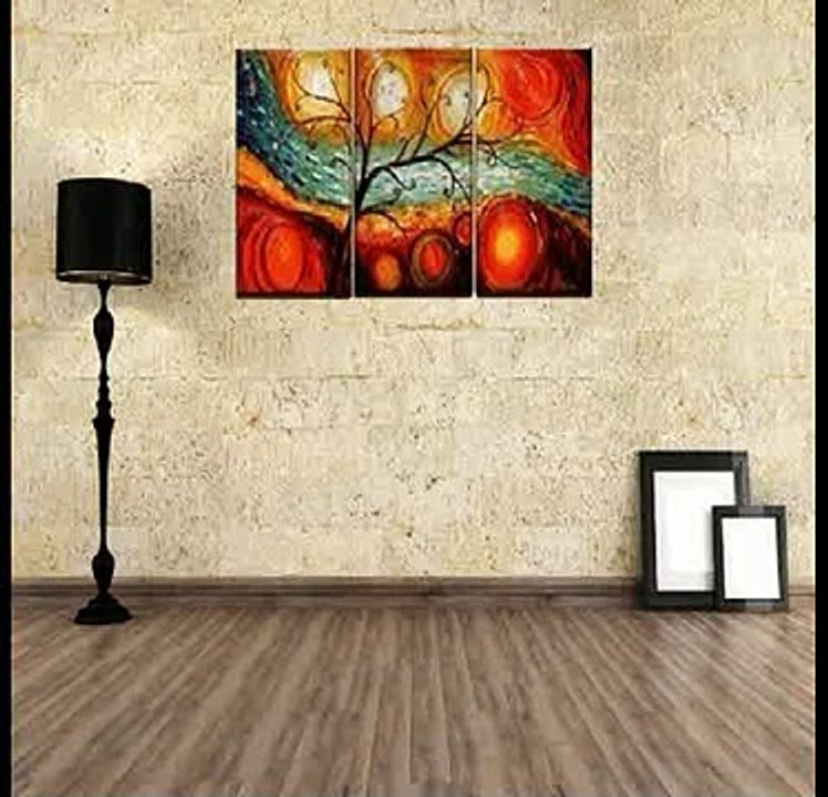 Title : Mon Kunst Colorful Tree Modern Abstract 100% Hand Painted Oil Painting
