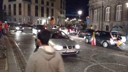 La fête à Liège après la victoire des Diables
