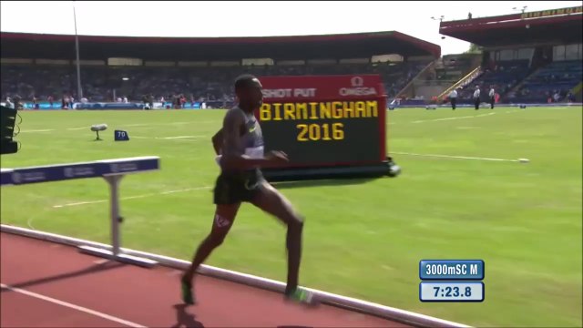3000m steeple H, DL Birmingham, 05 juin 2016 (C. Kipruto améliore sa MPM et échoue très près des 8')