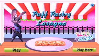 Making Zootopia Lasagna - Disney Zootopia Puff Pastry Lasagna With Judy Hopps Video Game For Kids HD