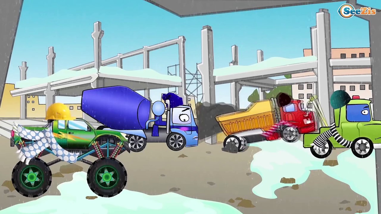 Vinç, Kamyon ve Ekskavatör - Akıllı Arabalar - Eğitici Çizgi Film - İş makineleri