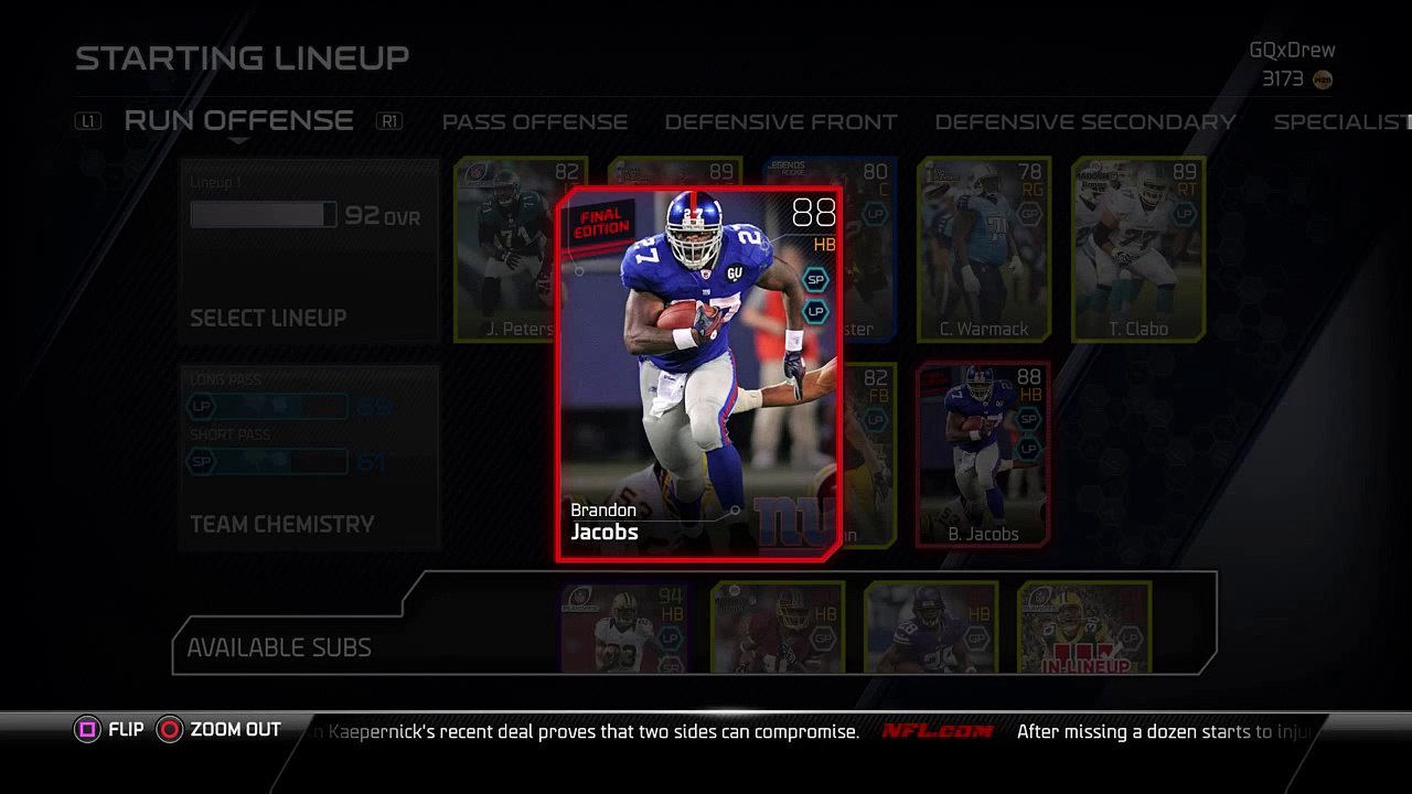 Brandon Jacobs Madden 25 Ultimate Team
