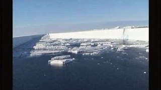 Flyover of breaking Wilkins Ice Shelf (2008.03.25)