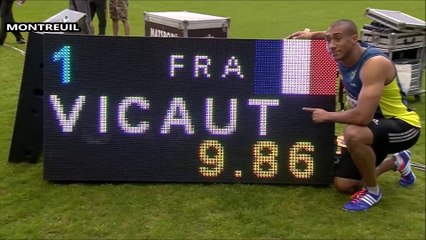 100m H, Montreuil, 7 juin 2016 (Jimmy Vicaut en 9''86, MPM, record d'Europe égalé)