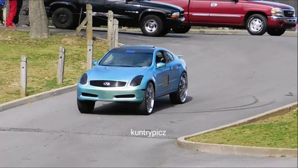 color flippin infiniti coupe on dub floaters