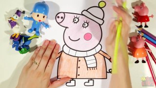 Peppa Pig: Colorindo a Mamãe Pig com Lápis de Cor Pig Coloring Painting Mummy Pig com Dory Pocoyo