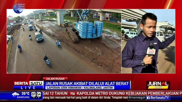 Jalan Inspeksi Kalimalang Rusak Parah Akibat Pembangunan Tol Becakayu