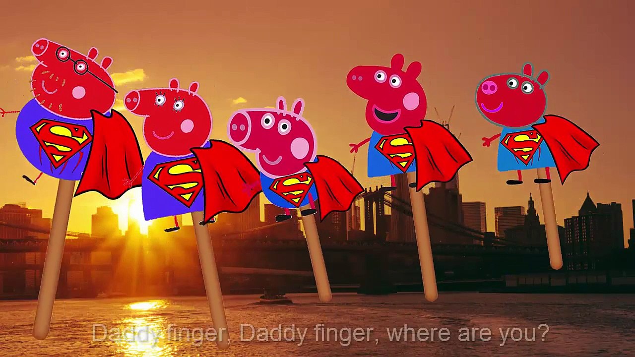 SUPERMAN - Spider-Man Peppa Pig Lollipop Finger Family Nursery Rhymes